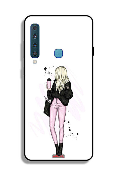 Tolwak غطاء حماية لهاتف Samsung Galaxy A9 (2018) بتصميم فتاة تحمل كوب قهوة
