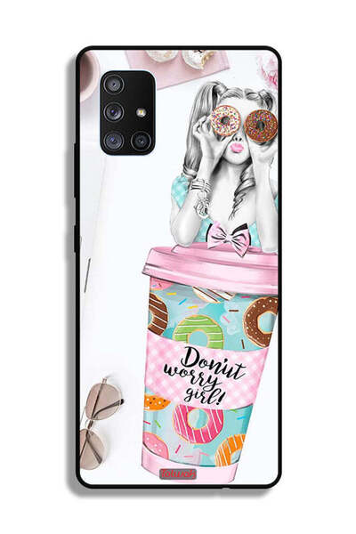 Tolwak غطاء حماية لهاتف سامسونج جالاكسي A71 5G بتصميم فتاة دونات ووري