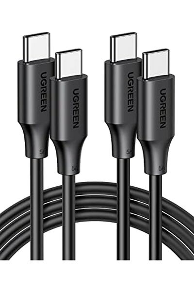 Ugreen كابل USB C 100 واط 1 متر، قطعتان، سلك شحن من النوع 20 فولت 5 أمبير، كابل شحن سريع من النوع C من مادة PVC PD لأجهزة iPhone