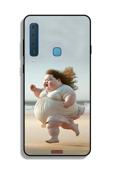 Tolwak غطاء حماية لهاتف Samsung Galaxy A9 (2018) - فتاة سمينة تركض