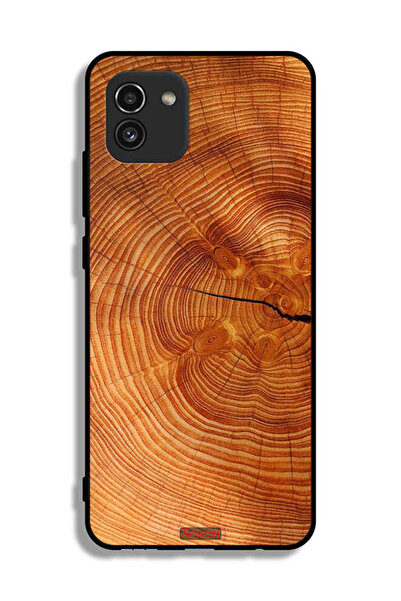 Tolwak Samsung Galaxy A03 Protective Case Cover Crack Wood