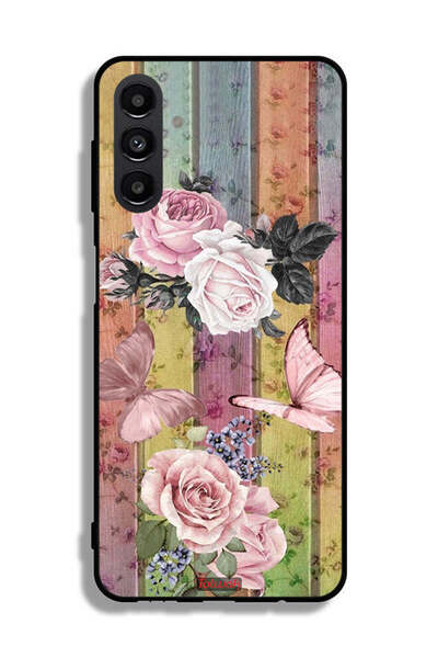 Tolwak Samsung Galaxy A13 5G Protective Case Cover Peach Butterflies And Roses