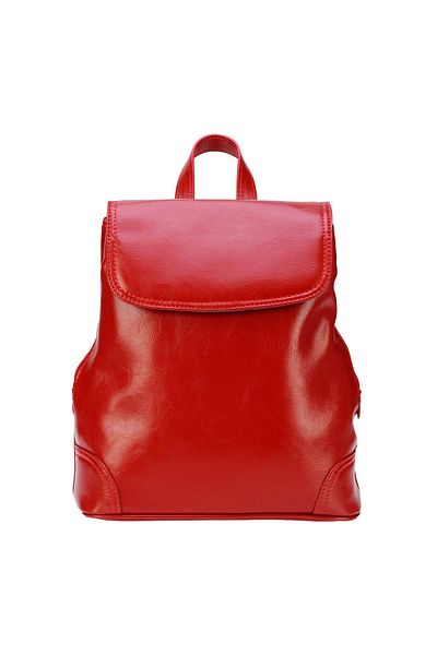 Magazinul de genti Women's backpack made of genuine leather, model 097, Red