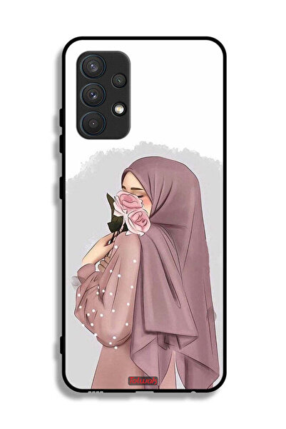 Tolwak غطاء حماية لهاتف سامسونج جالاكسي A32 4G برسومات فتاة تحمل ورودًا