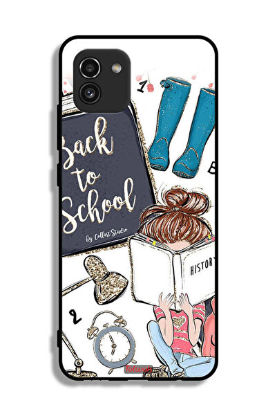 Tolwak غطاء حماية لهاتف Samsung Galaxy A03 بتصميم فتاة العودة إلى المدرسة تقر...