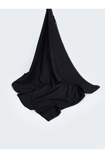 LC Waikiki Black Plain Voile Women's Shawl