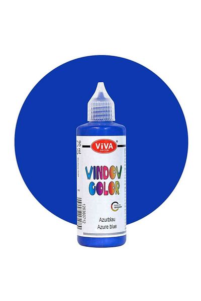Viva Decor Window paint, with applicator, VIVA DECOR, 90ml Azure blue
