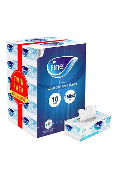 FINE Pack Of 10 Classic Sterilized Facial Tissues