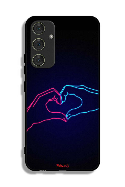 Tolwak Samsung Galaxy A54 5G Protective Case Cover Touching Hand Making Heart