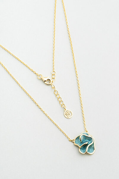 So CHIC... Venedik Çiçeği 18 Ayar Sarı Altın Kaplama 45 Cm Gümüş Kolye