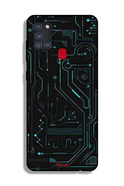 Tolwak غطاء حماية لهاتف سامسونج جالكسي A21s دوائر فنية رقمية بسيطة متعددة الش...