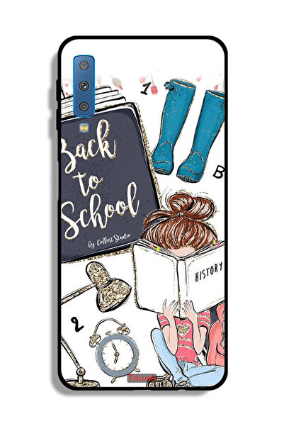 Tolwak غطاء حماية لهاتف Samsung Galaxy A7 (2018) بتصميم فتاة مدرسية تقرأ التاريخ