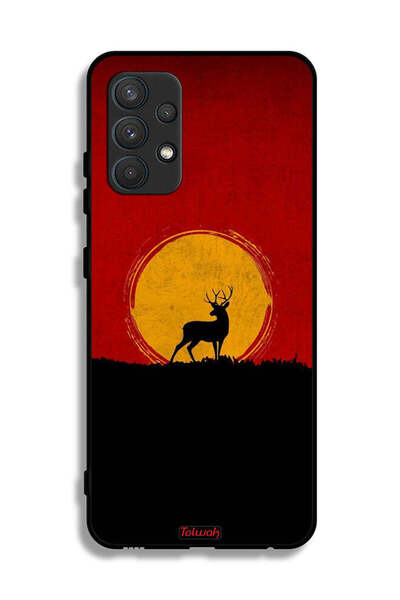 Tolwak Samsung Galaxy A32 4G Protective Case Cover Deer And Moon Artwork