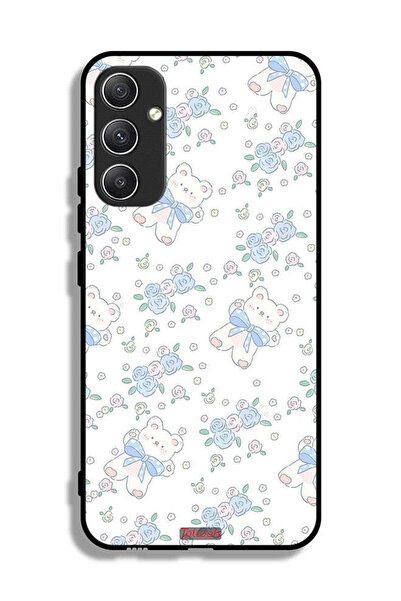 Tolwak غطاء حماية لهاتف سامسونج جالاكسي A34 5G مع رمز دب تيدي لطيف وزهور