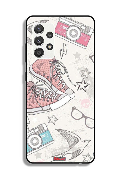 Tolwak غطاء حماية لهاتف سامسونج جالاكسي A32 5G من القماش بتصميم حذاء وفن كاميرا