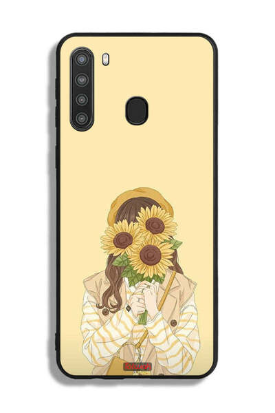 Tolwak غطاء حماية لهاتف سامسونج جالكسي A21 بغطاء وجه مع زهور عباد الشمس