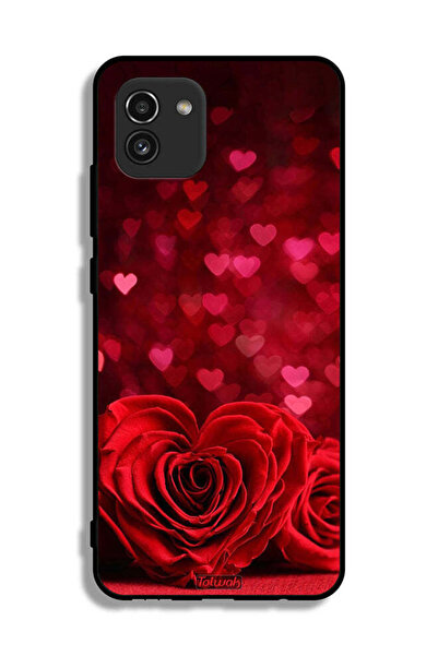Tolwak غطاء حماية لهاتف Samsung Galaxy A03 بتصميم زهور على شكل قلب وفن تجريدي