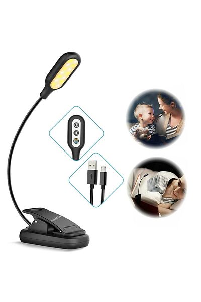 JustZEN Lampa pentru citit JustZEN cu clema de prindere pe carte, 14 led-uri, 5 moduri de iluminare