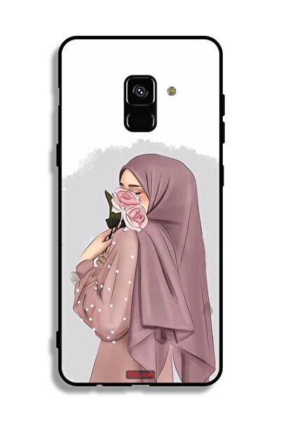 Tolwak غطاء حماية لهاتف Samsung Galaxy A8 Plus (2018) بتصميم فتاة تحمل ورودًا
