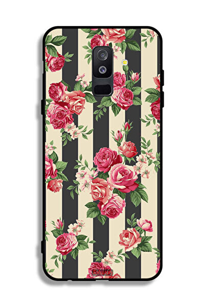Tolwak Samsung Galaxy A6 Plus (2018) Protective Case Cover Roses Pattern