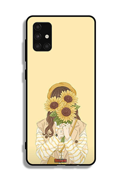 Tolwak غطاء حماية لهاتف سامسونج جالاكسي A71 4G بنقشة عباد الشمس وإخفاء الوجه