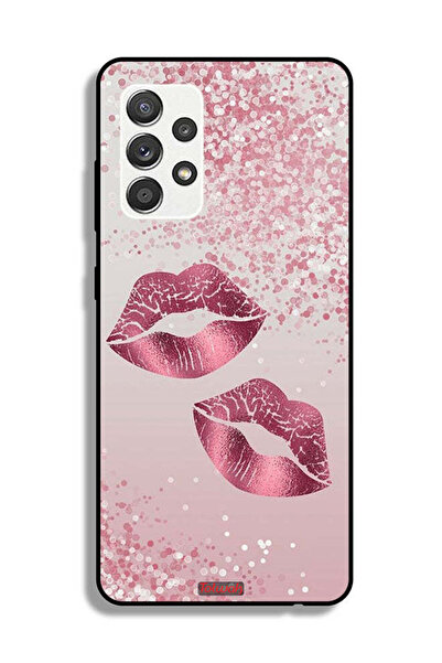 Tolwak Samsung Galaxy M32 5G Protective Case Cover Glitter Lips