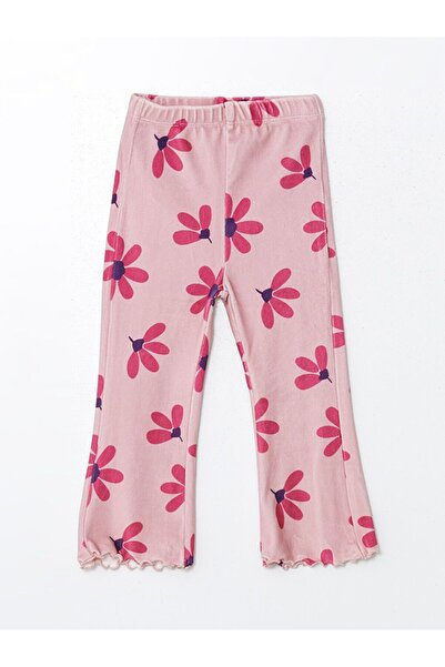 LC Waikiki Velvet Floral Baby Girl Sweatshirt and Leggings 2 Pcs