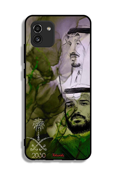 Tolwak غطاء حماية لهاتف سامسونج جالكسي A03 - ملصق فني للملك سلمان وولي العهد ...