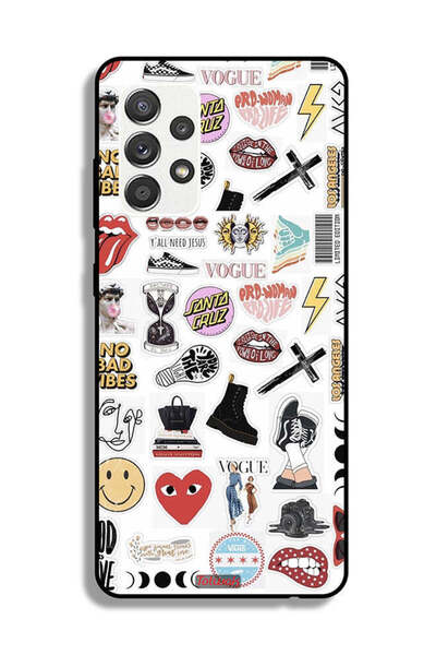 Tolwak Samsung Galaxy M32 5G Protective Case Cover No Bad Vibes Stickers
