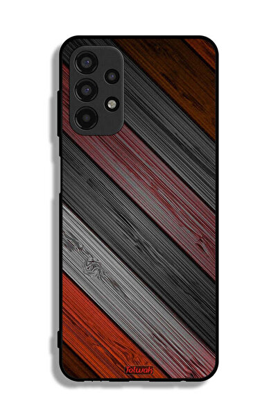 Tolwak Samsung Galaxy A13 4G Protective Case Cover Colored Wooden Pattern