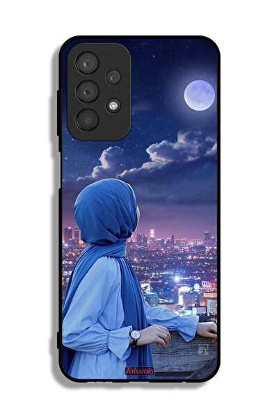 Tolwak Samsung Galaxy A23 Protective Case Cover Looking At Moon Hijab Girl