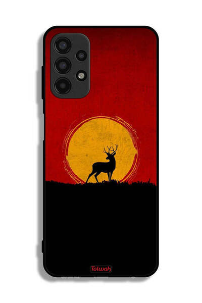 Tolwak Samsung Galaxy A13 4G Protective Case Cover Deer And Moon Artwork