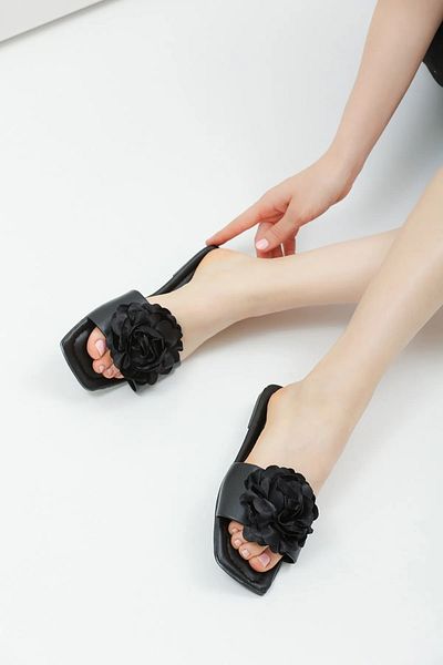 Altın Adım Thin Comfortable Sole Rose Patterned Daily House and Outdoor Slippers - Wedding and Guest Slippers