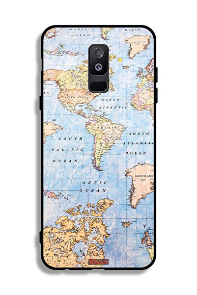 Tolwak غطاء حماية بتصميم خريطة العالم من سامسونج جالكسي A6 بلس (2018)