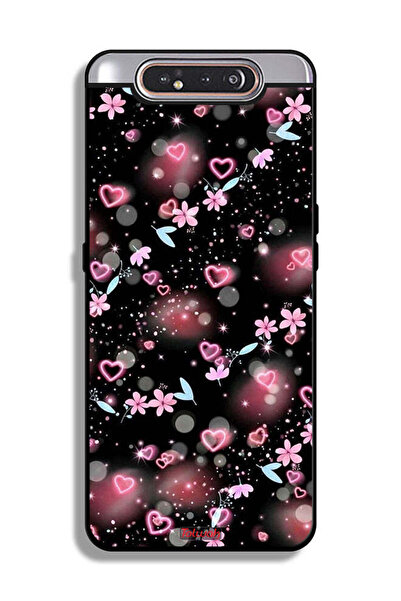 Tolwak غطاء حماية لهاتف سامسونج جالكسي A80 بنقشة قلوب وأزهار صغيرة