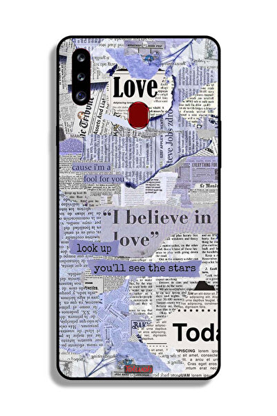 Tolwak Samsung Galaxy A20s Protective Case Cover Newspaper Pieces