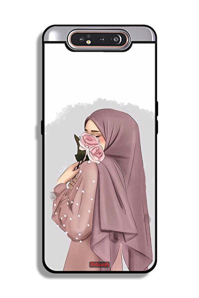 Tolwak غطاء حماية لهاتف سامسونج جالكسي A80 بتصميم فتاة تحمل ورودًا