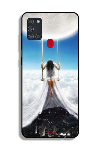 Tolwak Samsung Galaxy A21s Protective Case Cover Moon Clouds Town Art