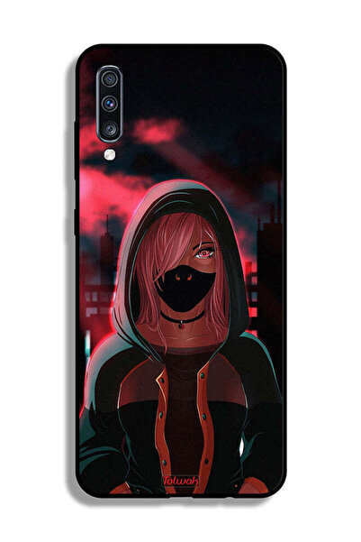 Tolwak غطاء حماية لهاتف Samsung Galaxy A70 بتصميم فتاة ترتدي قناعًا