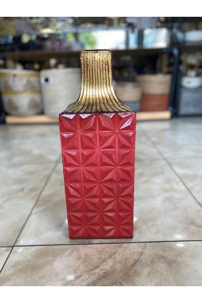 Mondecor Metal Red Vase 50*18 cm