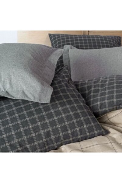 Cotton Box Lenjerie flanel pat dublu, cearceaf pilota 200x220cm, Warm, Siiras Gri/Bej