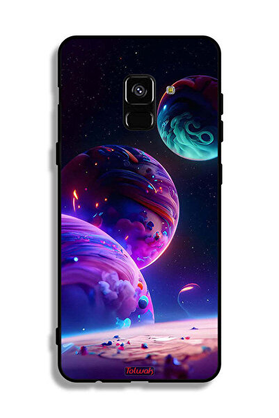 Tolwak غطاء حماية لهاتف Samsung Galaxy A8 Plus (2018) بنمط كوكبي
