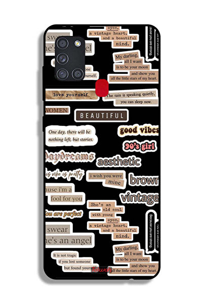 Tolwak Samsung Galaxy A21s Protective Case Cover Beautiful Quotes Stickers