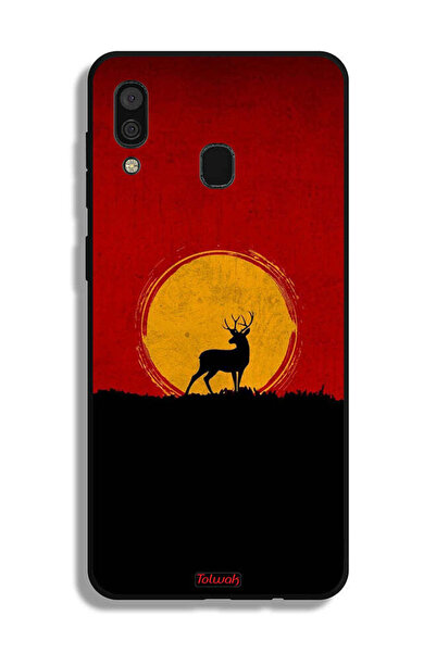 Tolwak غطاء حماية لهاتف Samsung Galaxy A30 بتصميم غزال وقمر