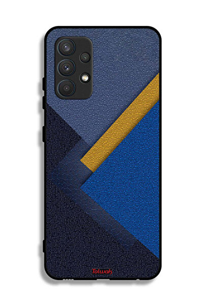 Tolwak غطاء حماية لهاتف سامسونج جالاكسي A32 4G بنقشة مثلثات جلدية