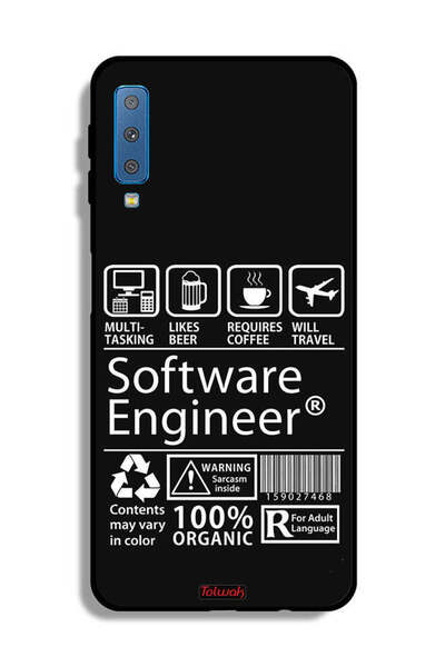 Tolwak غطاء حماية لهاتف Samsung Galaxy A7 (2018) - ملصق مهندس برمجيات