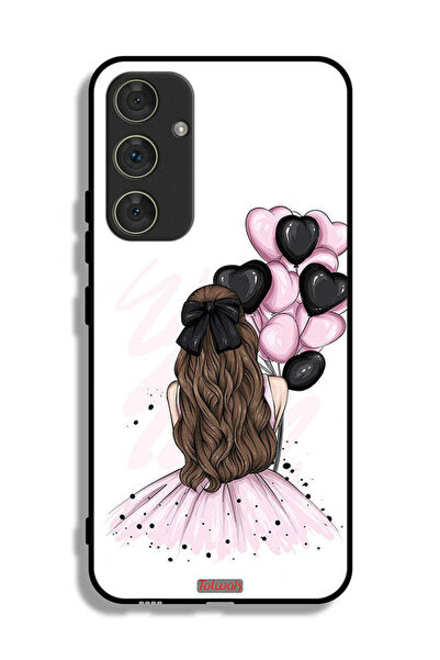 Tolwak غطاء حماية لهاتف سامسونج جالاكسي A54 5G يحمل رسمة فتاة تحمل بالونات