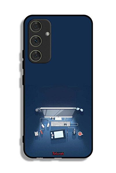 Tolwak غطاء حماية لجهاز سامسونج جالكسي A54 5G بتصميم فني على مكتب الكمبيوتر