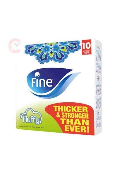 FINE FLUFFY 200 SHEETS X 2 PLY PACK OF 10 GERM PROTECTION SOFT FACIAL TISSUE