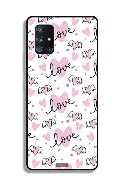 Tolwak Samsung Galaxy A71 5G Protective Case Cover Love And Heart Art Pattern